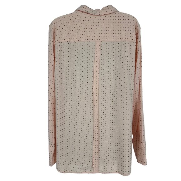 Chico's Silky Soft Pindot Half-Placket Long Sleeve Shirt Womens Size 2 US 12/14 - Picture 4 of 11